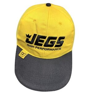 JEGS High Performance Racing Hat Yellow Black Adjustable Cap NHRA